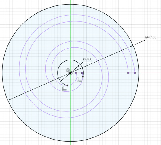 Drawing outer and inner circles